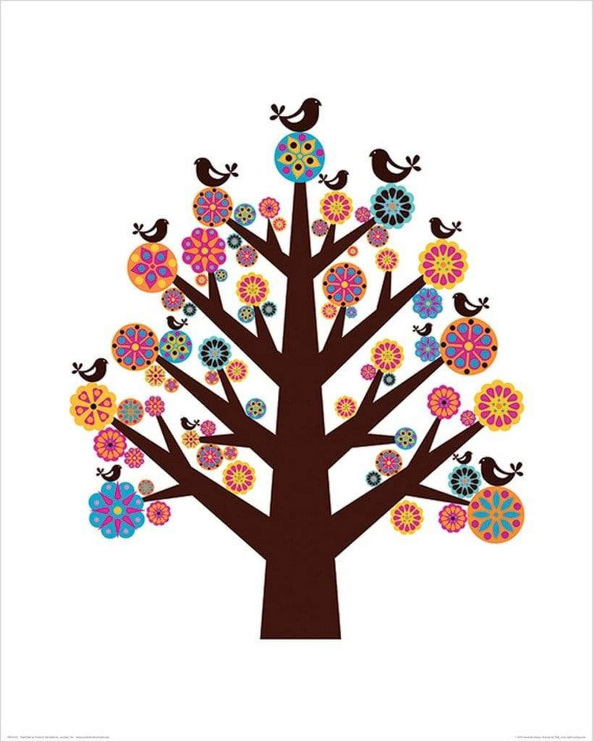 Pyramid International Valentina Ramos (Tree of Flowers) -Art Print 40 x 50cm, Paper, Multicoloured, 40 x 50 x 1.3 cm