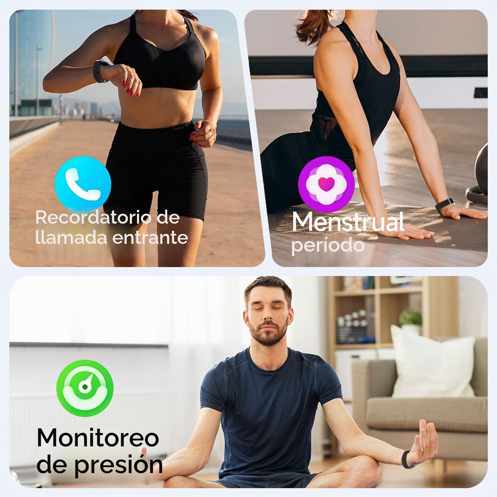 Pulsera inteligente Fitness Tracker Fitness Wristband podómetro monitor de frecuencia cardíaca seguimiento del sueño rastreador de actividad con podómetro, distancia y calorías, compatible con