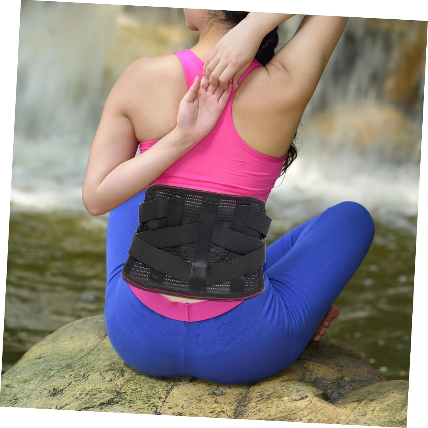 Beavorty Lumbar Brace for Men Women Breathable Support Widened Waist Belt Posture