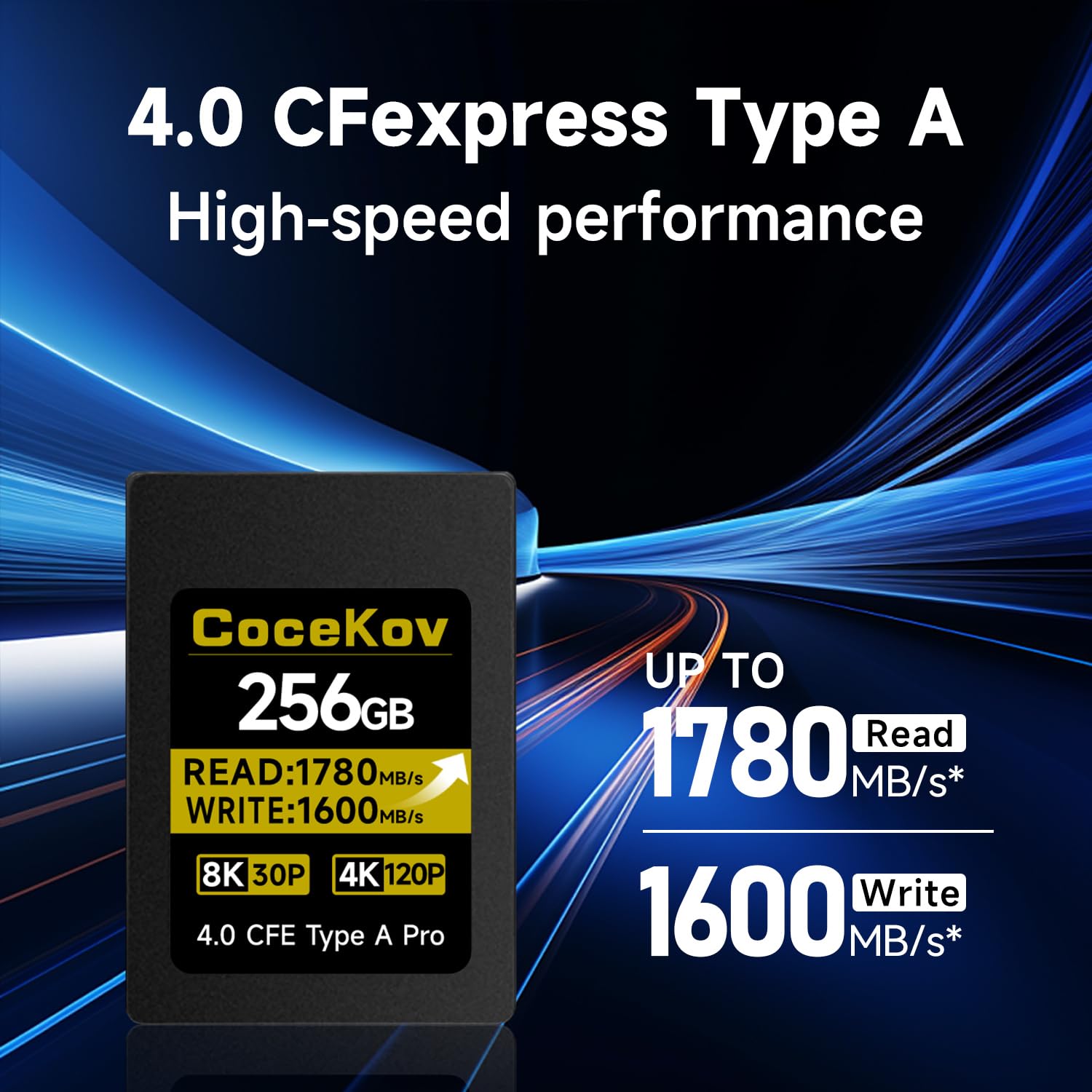 CoceKov 256GB CFexpress 4.0 Type A Memory Card 1780MB/s Read,&1600MB/s Write for RAW 4K 120P/8K 30P Video Recording Compatible with Sony a1/a7S III/FX3/a7m4/ Alpha FX Cameras