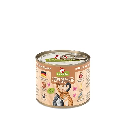 GranataPet Delicatessen - 6 x 200 g de Pavo y faisán, Comida húmeda para Gatos, Comida para Gatos…