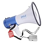 PylePyle Portable Megaphone Bullhorn Speaker - 50W, 1200 Yard Range, Built-in Siren, Adjustable Volume Control and Microphone, Perfect for Outdoor Sports, Cheerleading, Safety Drills, and More