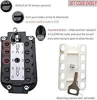 Vista 4 de Caja de bloqueo de llave de 10 dígitos, caja de bloqueo de almacenamiento de llaves para colgar en la pared al aire libre (negro)