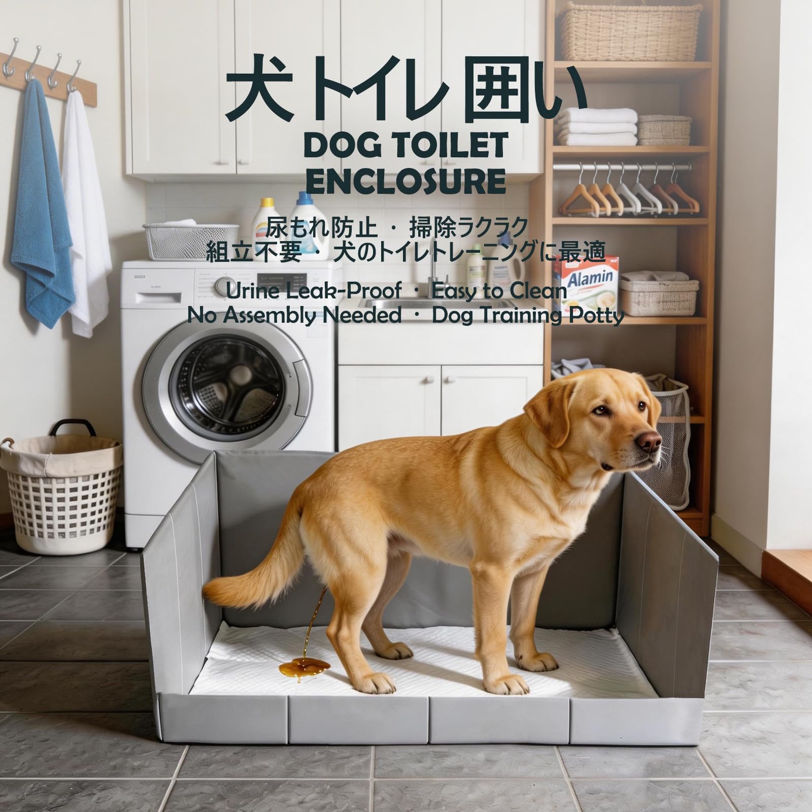 MEEXPAWS Litière pour chien pliable 111 x 84 x 40 cm anti-fuite portable
