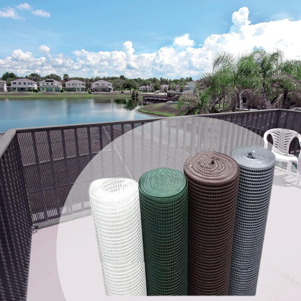 acquaverde | Rete Quadra Protettiva Argento h. 1 Mt, in Plastica, Maglia 10x10 mm, Protezione per Balcone, Recinzioni, Giardino, Cancello con Fascette - Ideale per Barriera Gatti, Cani (1x50 mt)