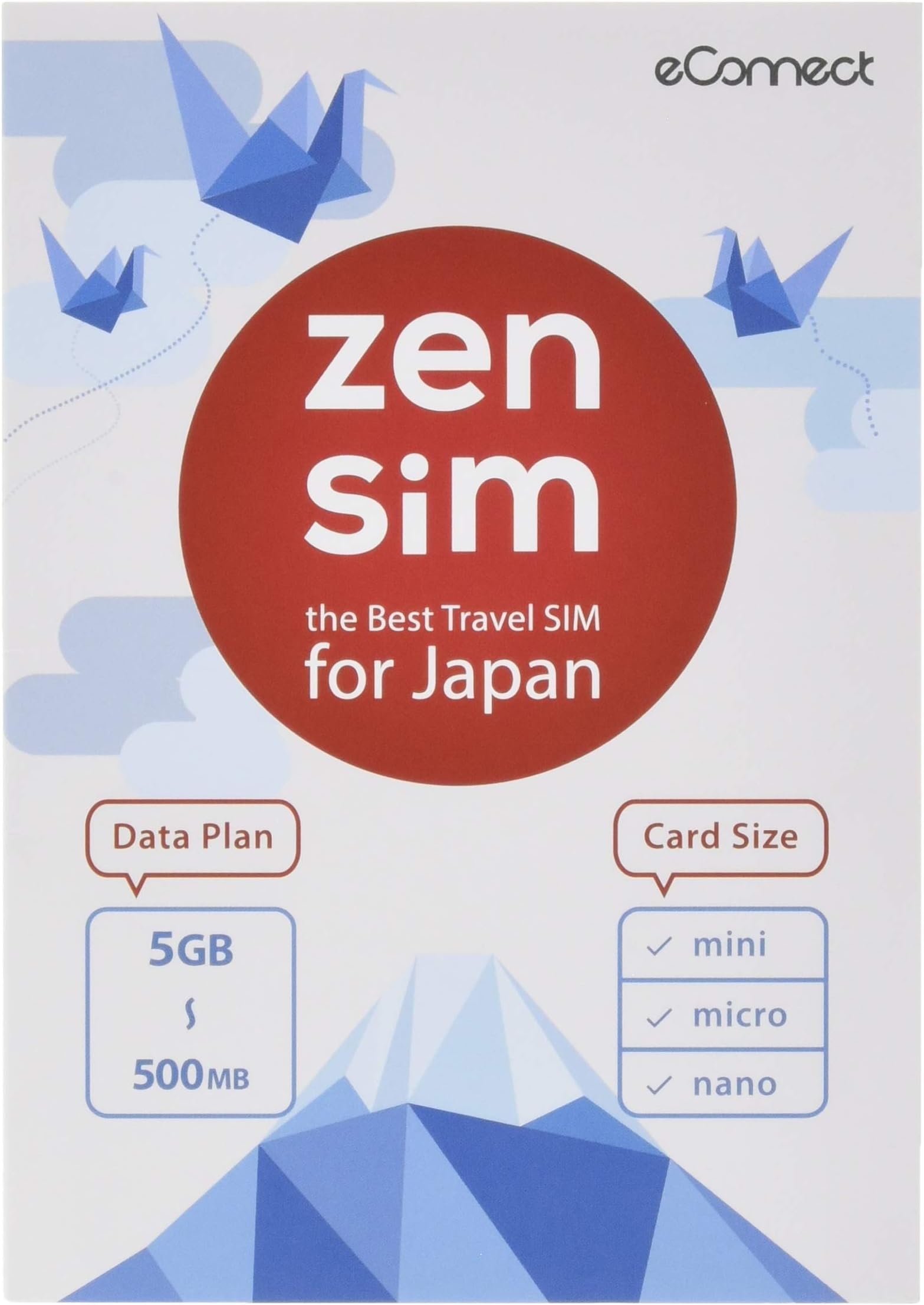 Zen SIM for Japan | High Speed, Flexible Data from 500MB to 5GB (Sold Separately)