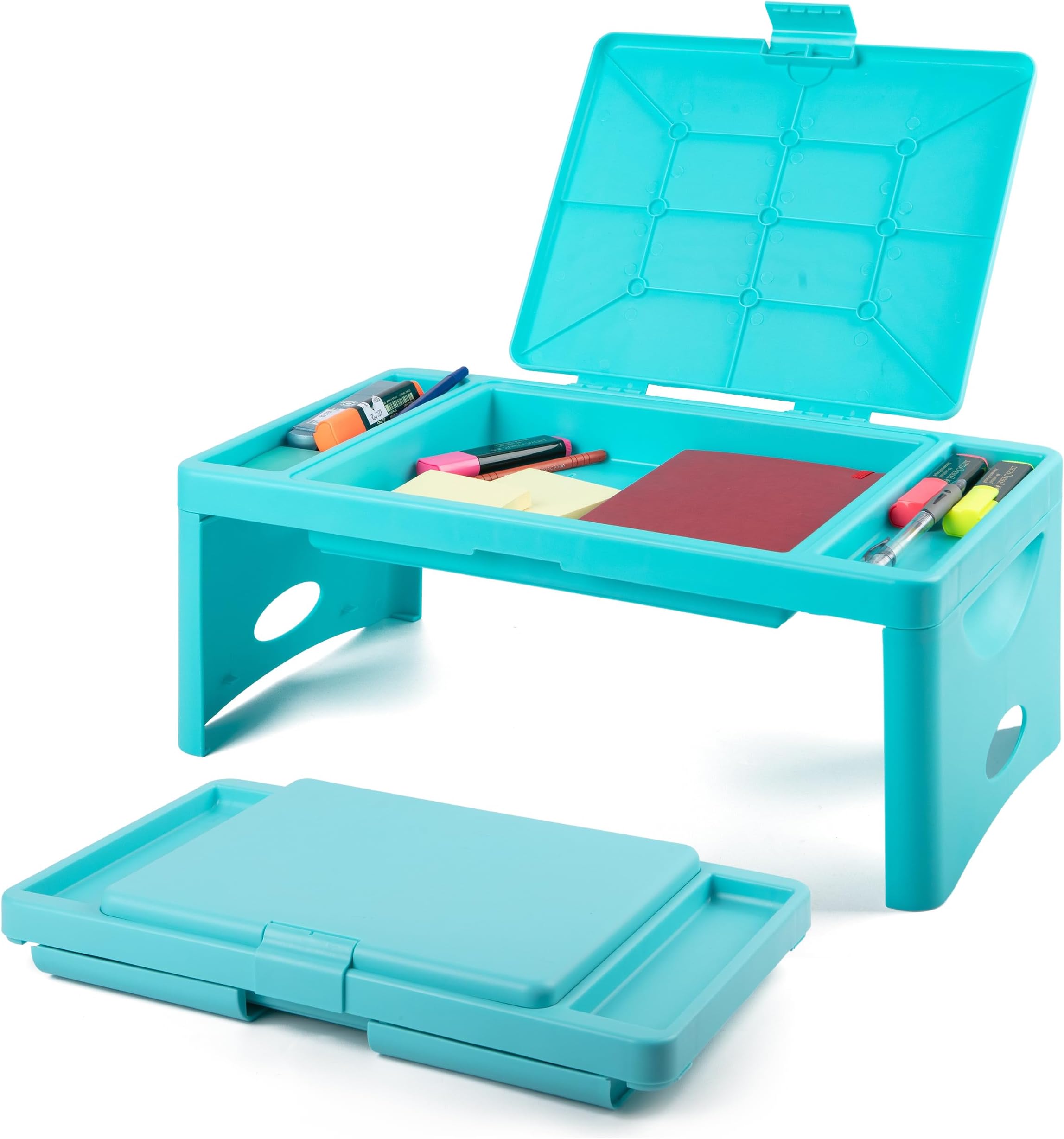 Loddie Doddie Foldable Lap Desk for Adults, Bed Tray, Teal Blue, 9.75"x12"