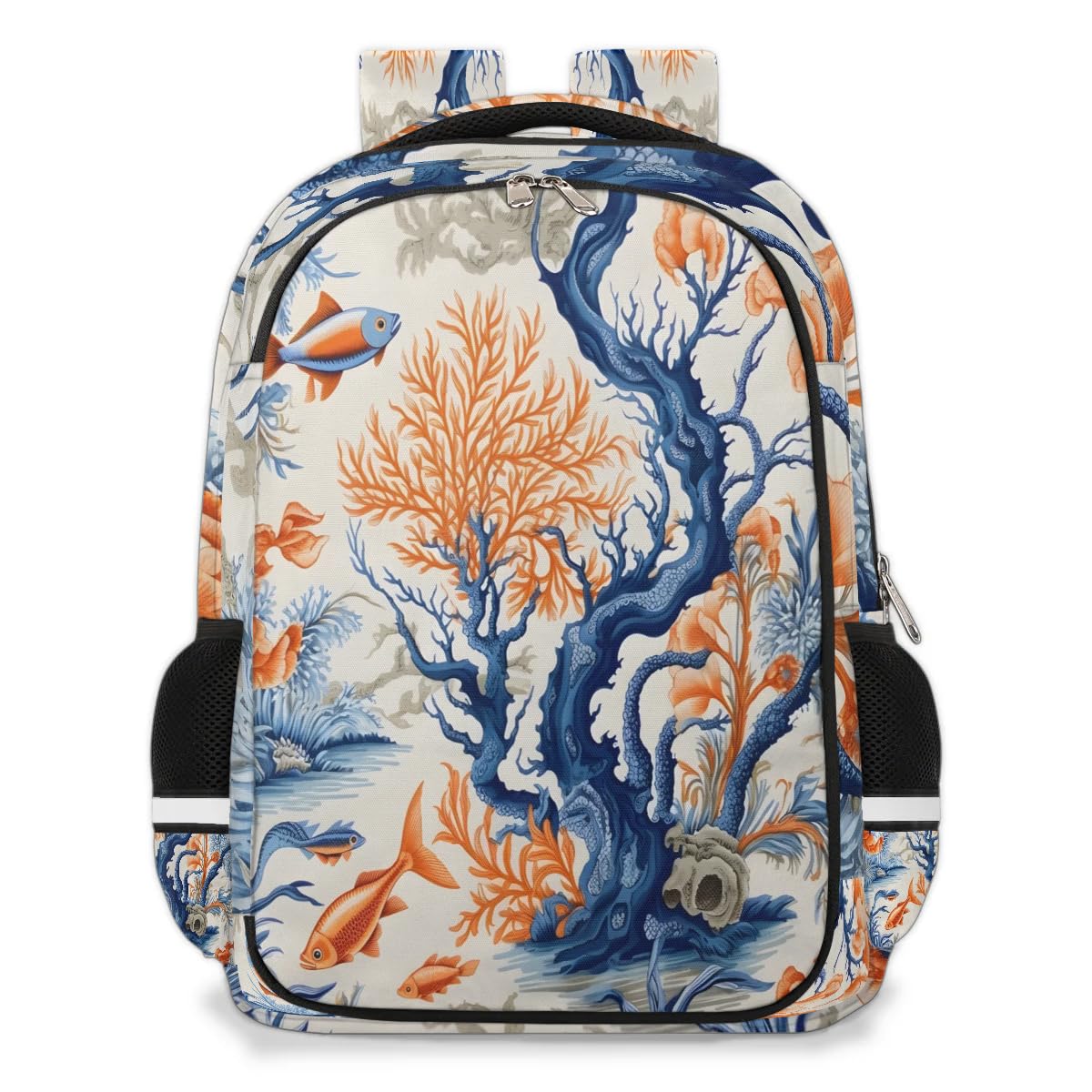 WowPrint Mochila multifunción con diseño de océano, diseño de peces y corales, mochila para escuela, senderismo, viajes, casual, para laptop, para niños, niñas, hombres y mujeres, Color, XXL