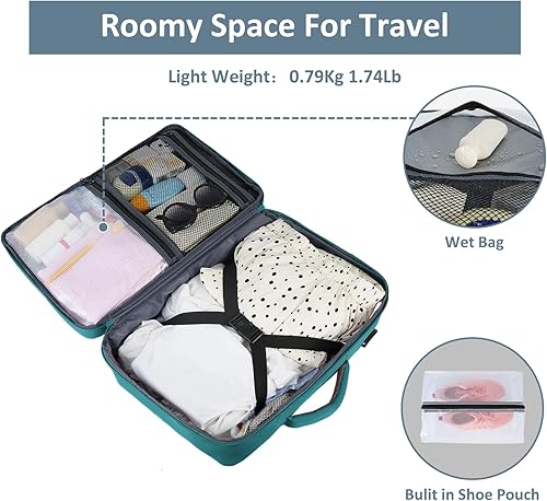 Vista 37 de Taygeer Mochila de mano para mujer, mochila de viaje de 35 litros para mujer, aprobada por aerolíneas, bonita bolsa de viaje para artículos Azul