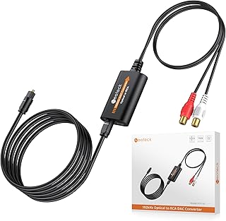 Neoteck 1.8m/5.9ft Optical to RCA Cable 192kHz DAC Converter Spdif/Toslink to Analog Stereo L/R RCA with Built-in Audio Amplifier Chipset and RCA Cable fo HDTV Set Top Box DVD