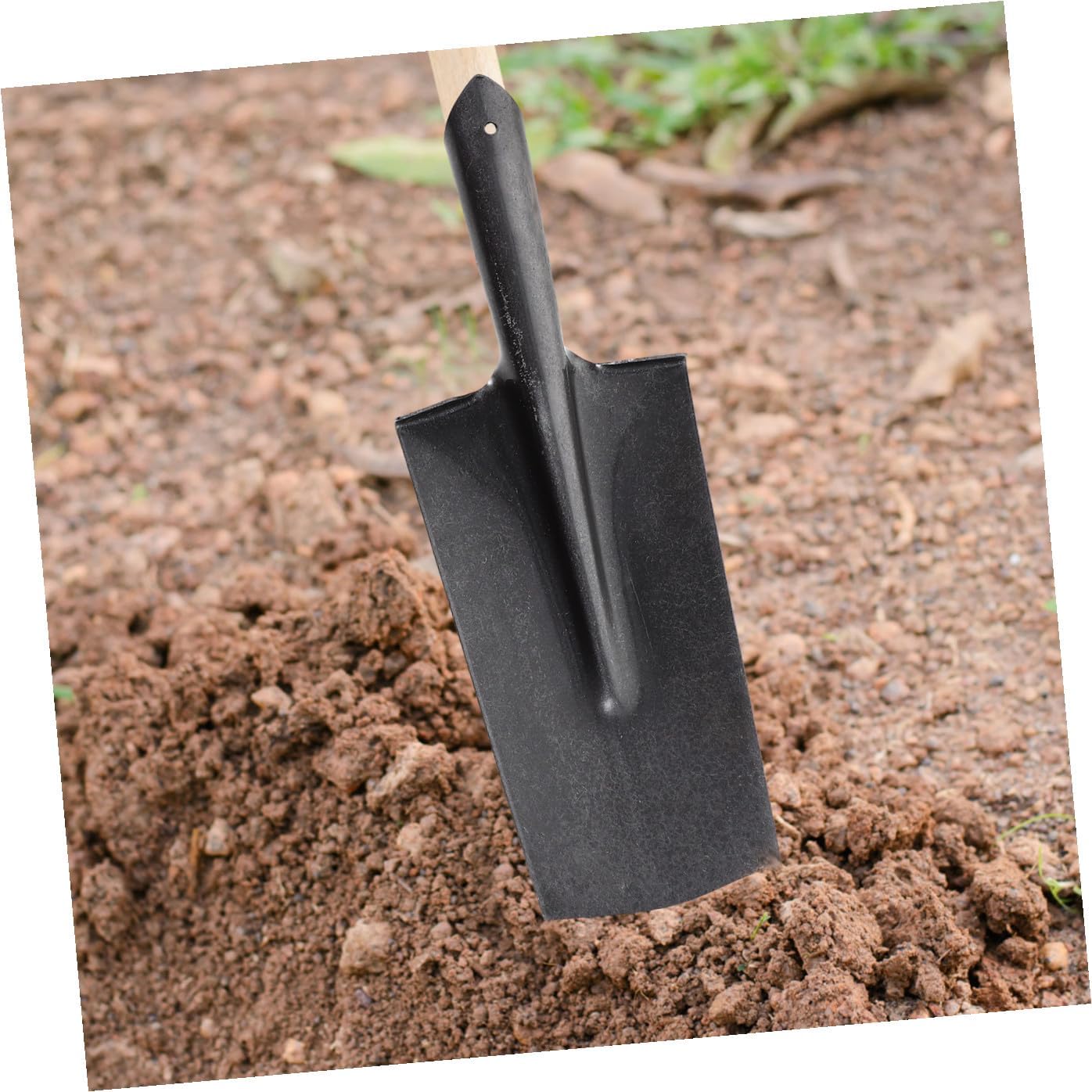 Manganese Steel Narrow Point Shovel Spade for Digging and Planting, Thickened Metal Garden Soil Tool with Handle, Suitable for Tree Transplanting and Farming Use