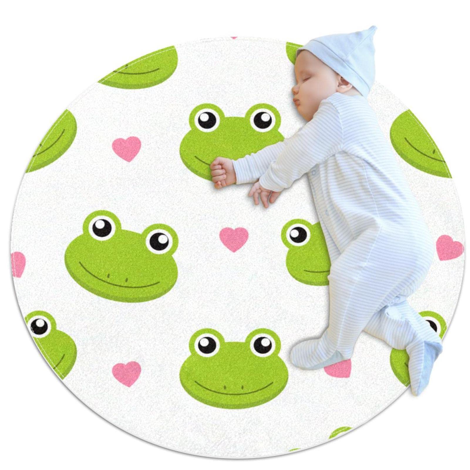 Tapis rond grenouille mignon pour salon cosy et coin lecture chaleureux 100cm