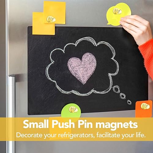 Miniatura 7 de Imanes para refrigerador, 20 unidades, imanes tipo chincheta de metal, dorados, ideales para pizarras blancas, oficinas, aulas o mapas