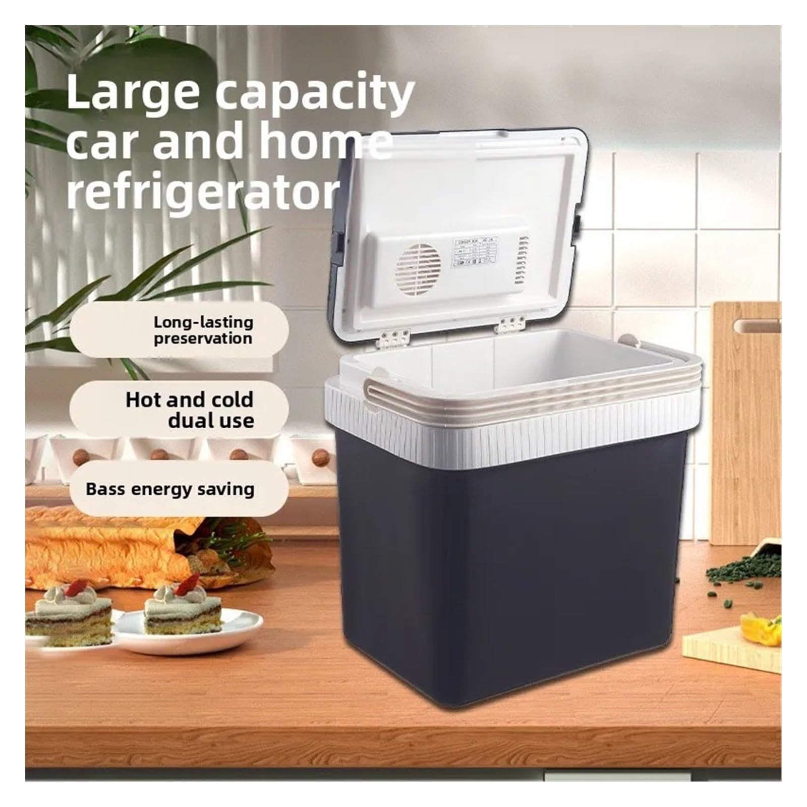 Mini refrigerador for Coche, 24 litros, Doble función de frío y Calor, 45-60 W, 220-240 V