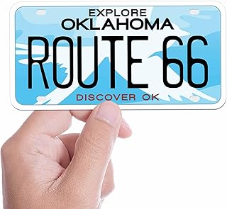 Oklahoma License Plate Stickers, Choose Your OK City Bumper Sticker - Cute OKC Decal for Hydroflask Water Bottle (Route 66)
