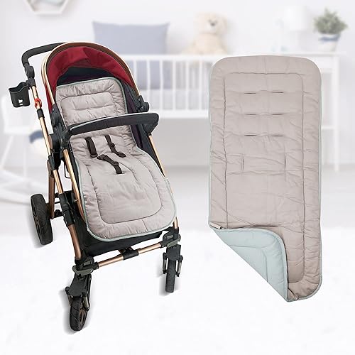 Miniatura 4 de Cojín de cochecito de bebé, universal transpirable, cojín de cochecito para cochecitos, 100% algodón, 13.4 x 30.7 in, 1 paquete