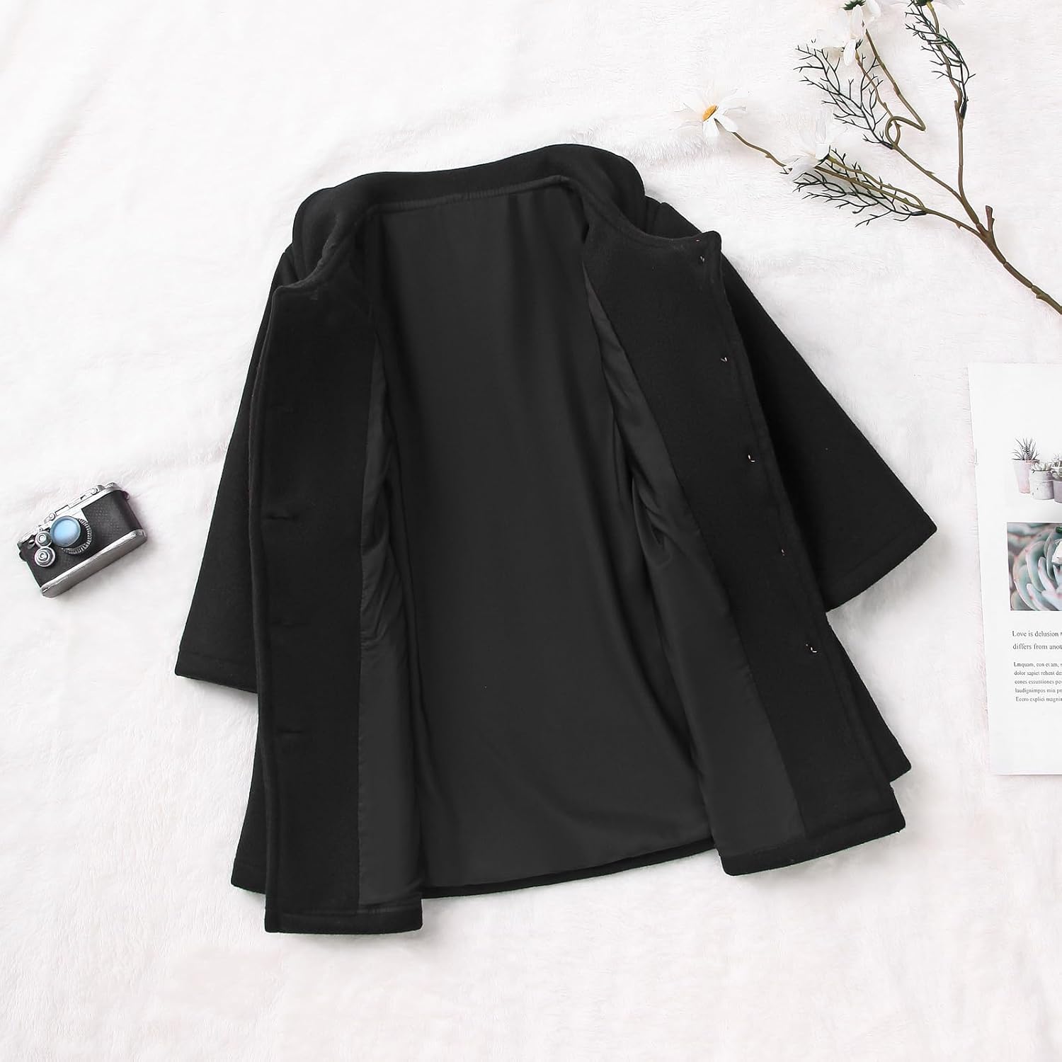 Toddler Baby Girls Dress Coat Kids Wool Blend Long Sleeve Buttons Jacket Fall Winter Outerwear Clothes - Image 3