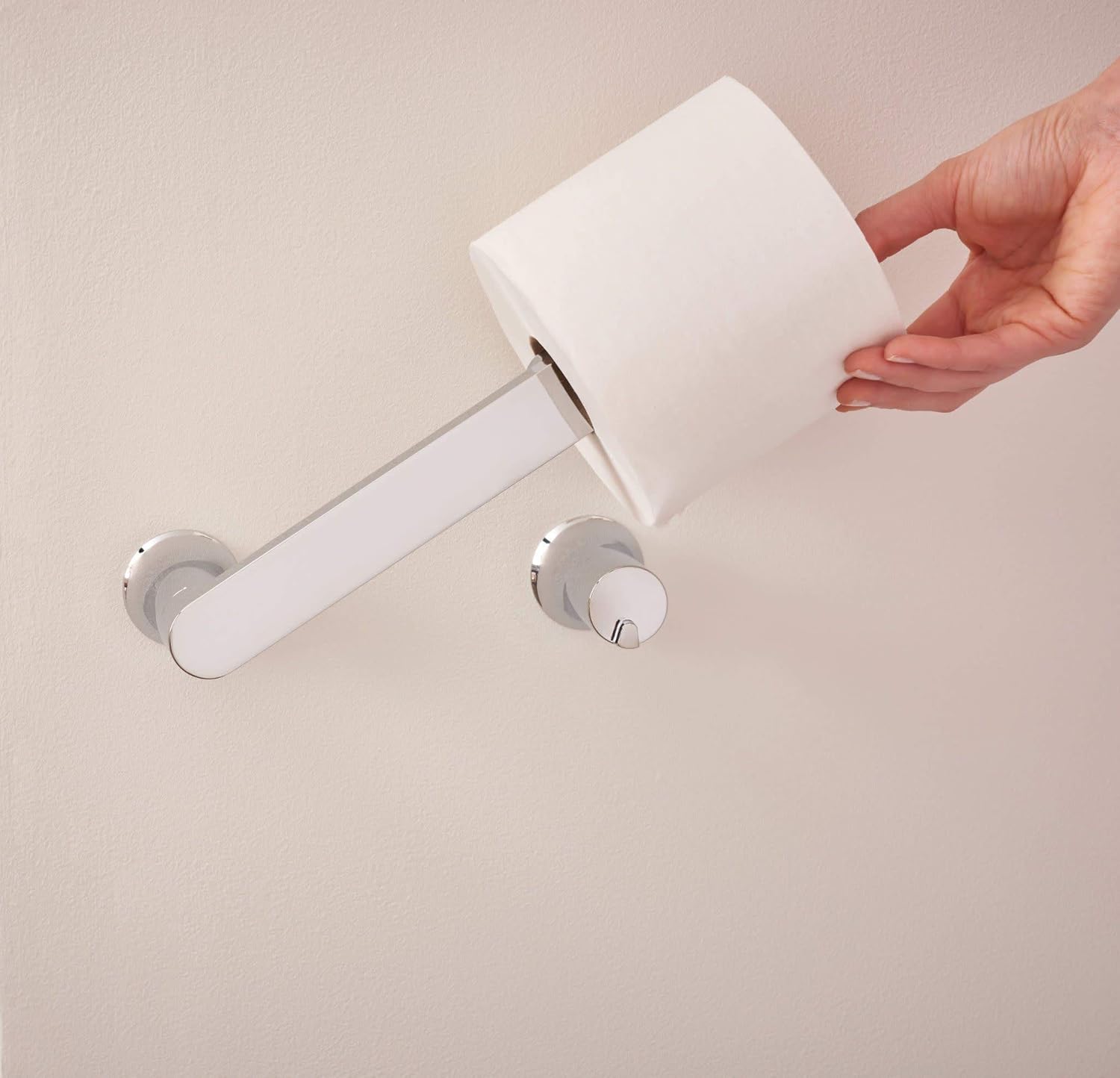 Promo Discount Up To 70% Off Moen BH3808CH Genta Double Post Modern Pivoting Toilet Paper Holder, Chrome