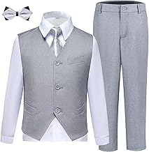 Boys Suits Slim Fit Toddler Tuxedo Suit Set for Teen Boys Communion Dress Clothes Kids Wedding Ring Bearer Outfit - Buy now