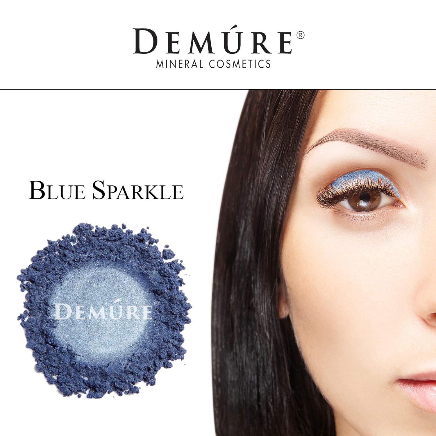 Demure Mineral Make Up Eye Shadow (Blue Sparkle), Shimmer Eyeshadow, Loose Powder, Glitter Eyeshadow, Eye Makeup, Professional Makeup - Image 5