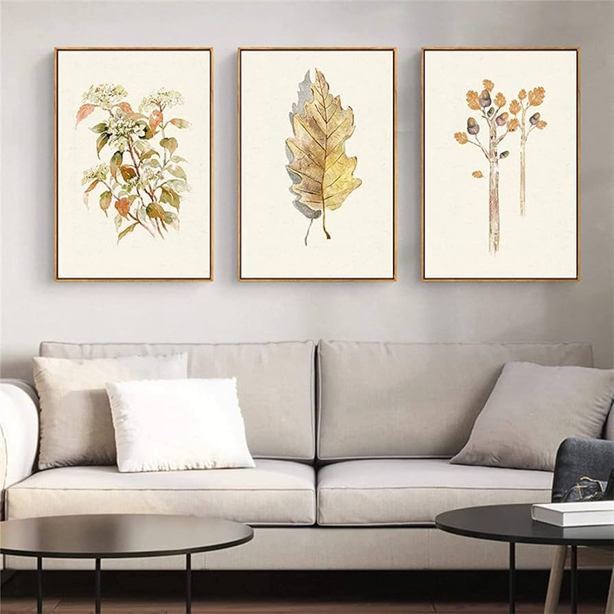 Scandinavian Yellow Plant Leaves Posters And Print Nordic