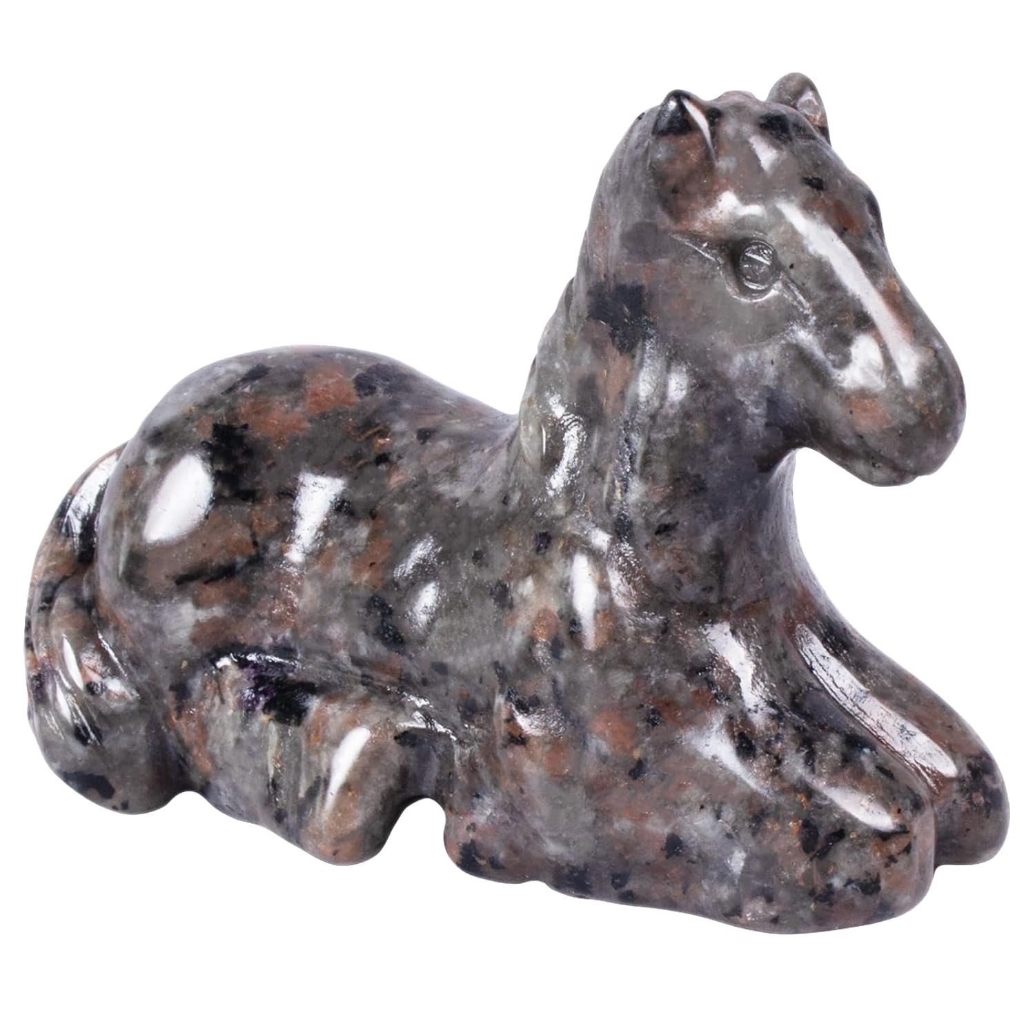 Crystal Horse Figurines, 2.3 Inch Hand Carved Larvikite Horse Statue for Home Office Desk Decor, Reiki Healing Crystal Animal Sculpture Feng Shui Gifts for 2026 Year of The Horse - Image 8