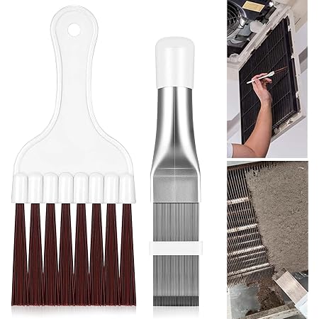 2 Brosses Nettoyage Ailettes Climatiseur - Peigne Condensateur En Acier Inoxydable