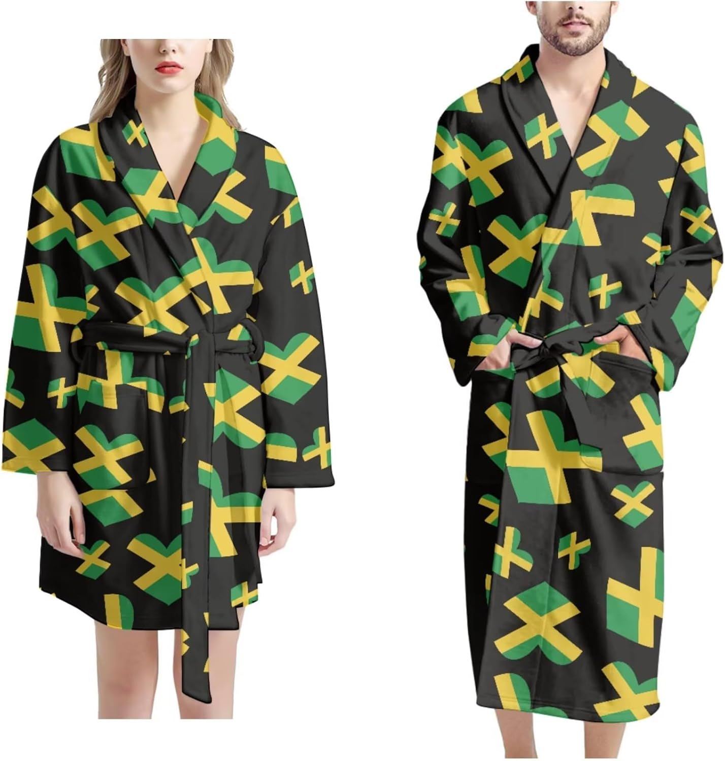 POLERO Mens and Womens Robe Bathrobe for Couples Long Sleeve Kimono Robes with Pockets
