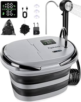 Amazon | Tipkook ポータブルシャワー 17Lウォーターバケット付き