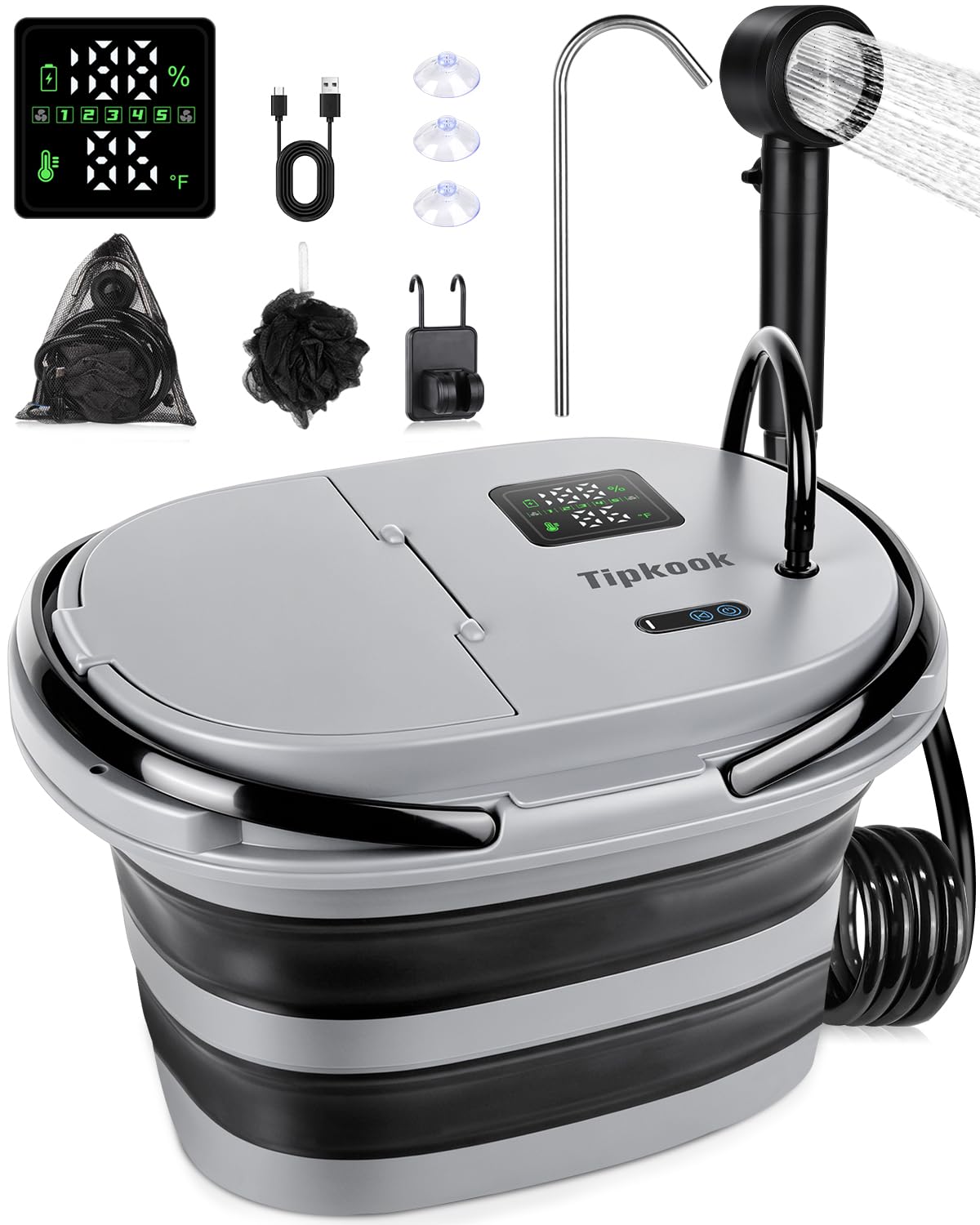 douche camping pliable led