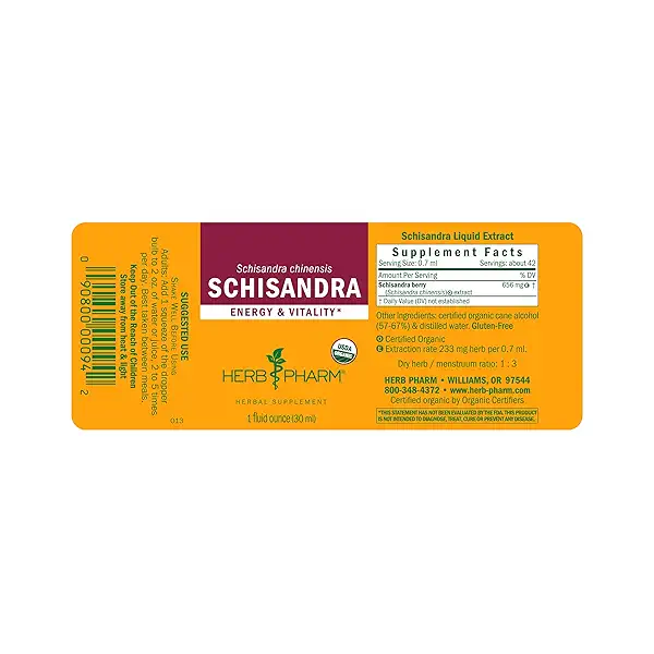 Herb Pharm Certified Organic Schisandra Berry Liquid Extract - 1 Ounce (Pack of 2) 2