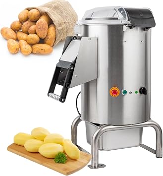 22 Pound Commercial Potato Peeler, Automatic Potato Peeling Machine - 750W, Stainless Steel Potato Washer And Peeler, Heavy Duty, Automatic,110V