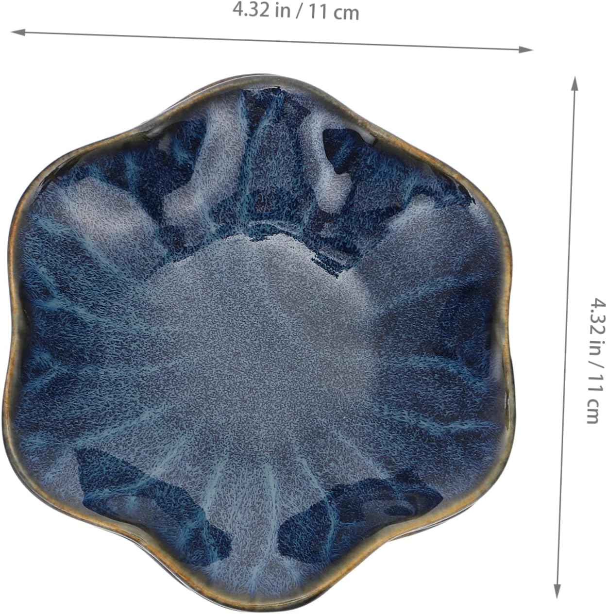 Garneck 3pcs Creative Ceramic Sauce Plates Unique Blue Design for Dipping and Condiments for Table Decor and Serving Compact and Side Dish Bowls