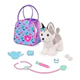 Pucci Pups – Plush Husky – Dog Carrier – Husky & Vet Care Carrier – Stethoscope, Cast & More – Stuffed Animal – 3+ Years