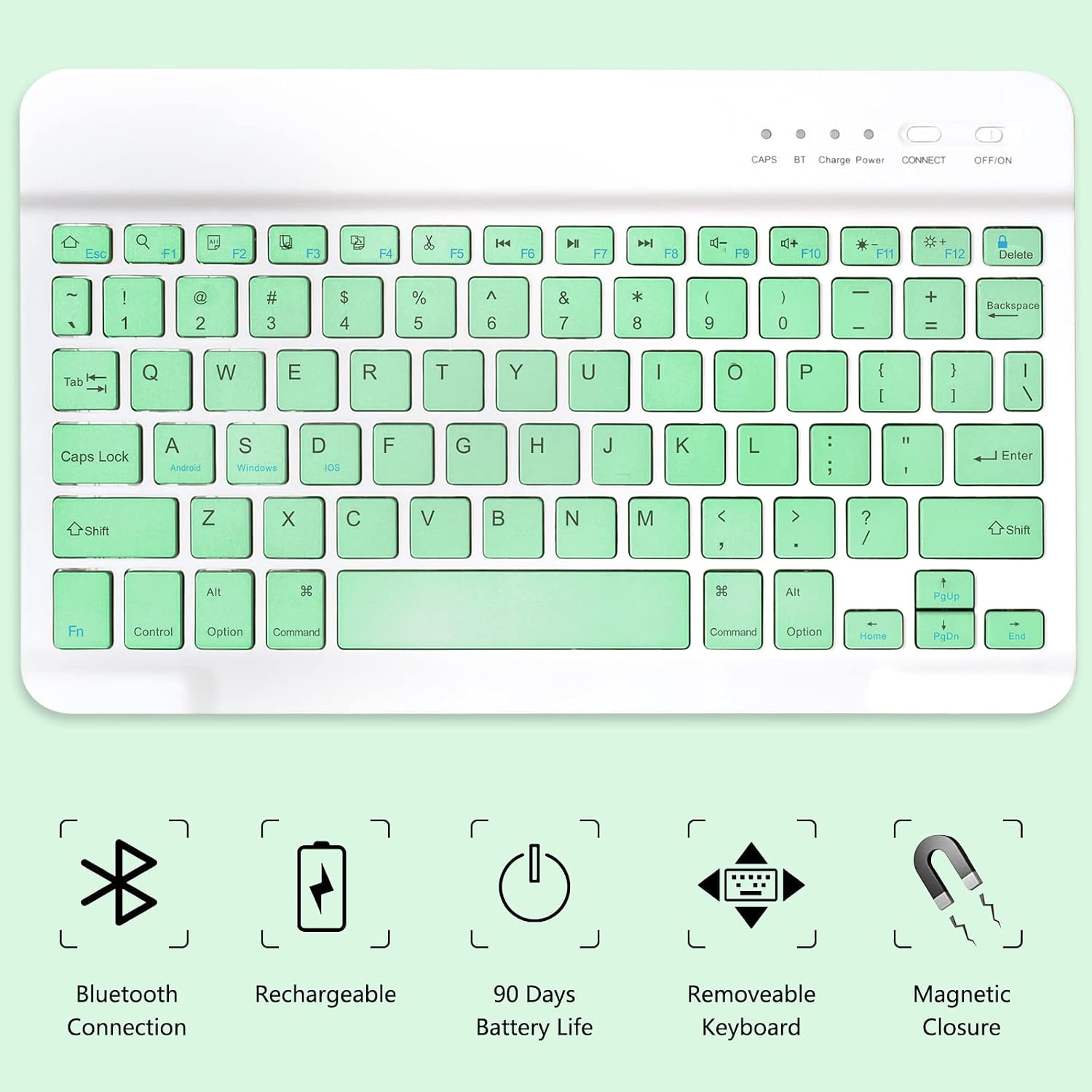 iPad Air 5th 4th Generation Case with Keyboard - Detachable Bluetooth Keyboard Case - Pencil Holder - Flip Stand Cover for iPad iPad Air 5 10.9 Inch 2022/iPad Air 4 Gen 2020, iPad Pro 11 1st Gen 2018