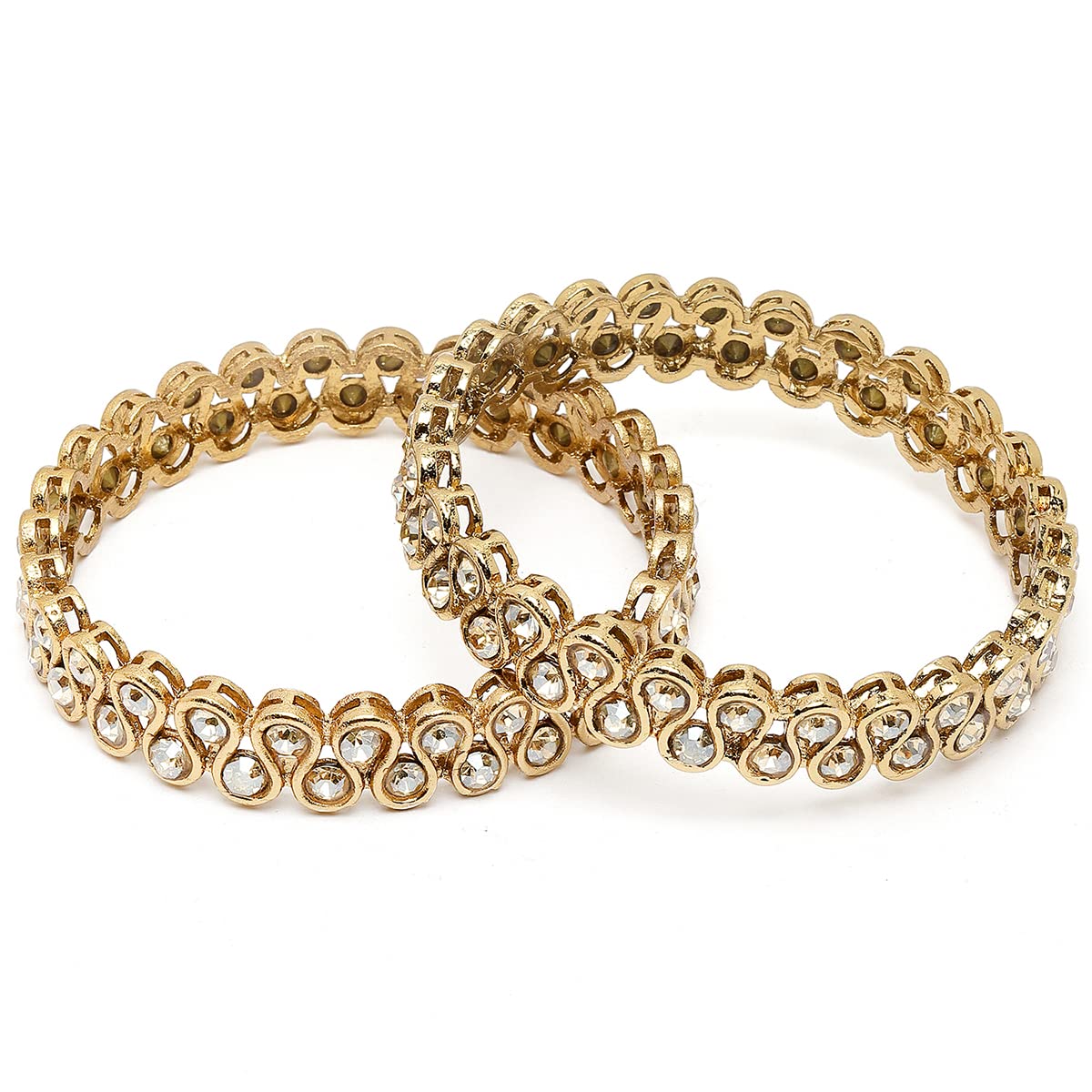 Karatcart Antique Gold Plated Golden Kundan Studded Bangles for Women (B0BT9TKJMT) Amazon Price History, Amazon Price Tracker
