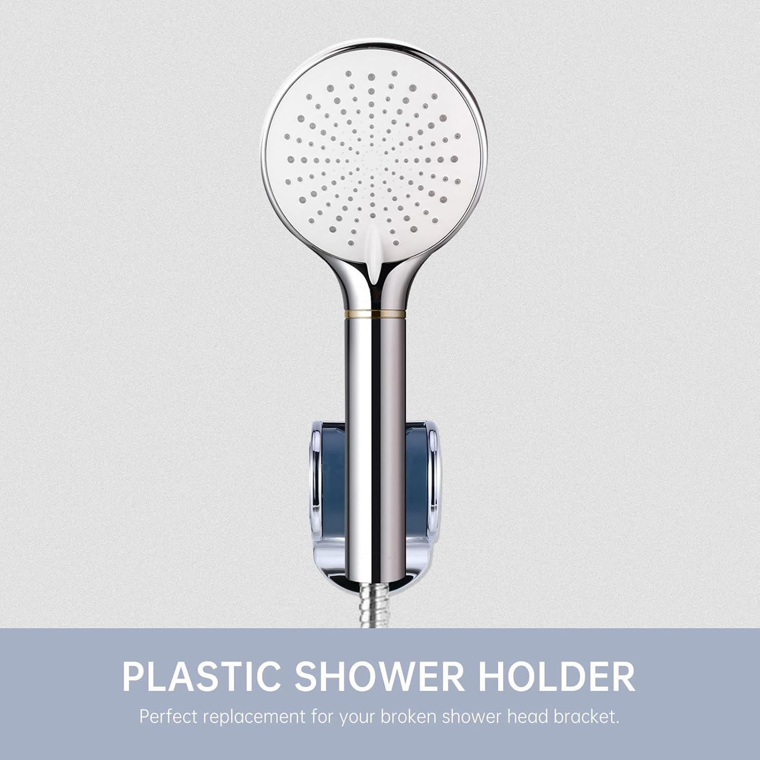 Artibetter 2pcs Plastic Handheld Shower Holder with Adjustable Angle Design and Punch-Free Installation, Shower Head Bracket for Bathroom Wall Mounted Base