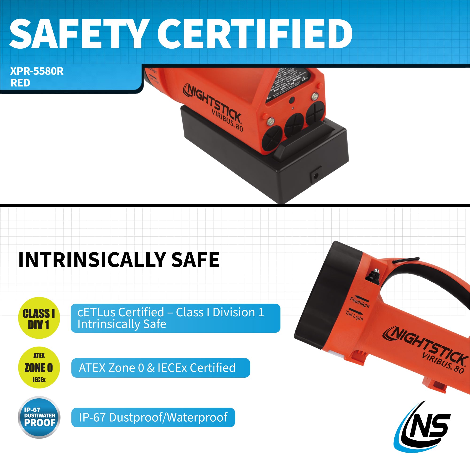 Nightstick XPR-5580R Intrinsically Safe Dual-Light Lantern