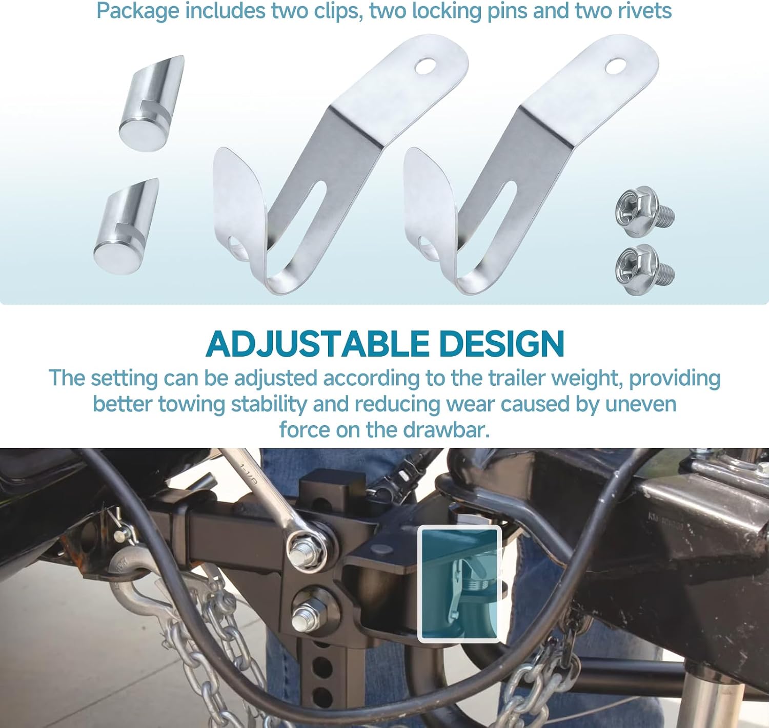 Numano（2pcs） for 17109 Replacement Round Bar Weight Distribution Retainers, Adjustable Weight Distribution Hitch Parts for RVs, Travel Trailers, and Heavy-Duty Hauling