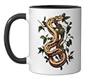 Funny Ball Python Lover Reptile Keeper Pet Owner Snake Ceramic Mug, Black/White