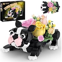 Dog Rose Flowers Bouquet Planter Building Set for or Kids, Girls, Women