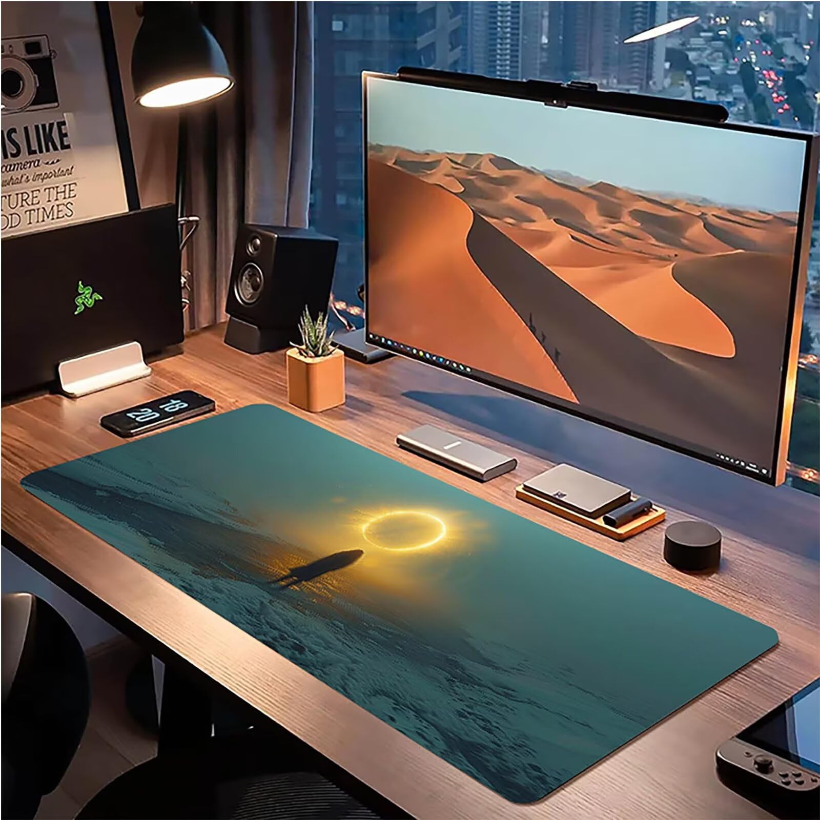 Tappetino Mouse XXL 1500 x 800 mm, Tappetino Mouse Donna, Gaming Mousepad Migliorare la Velocità e la Precisione, Mouse Pad con Base in Gomma Antiscivolo, Ufficio Accessori Gaming, Grigio D-2318