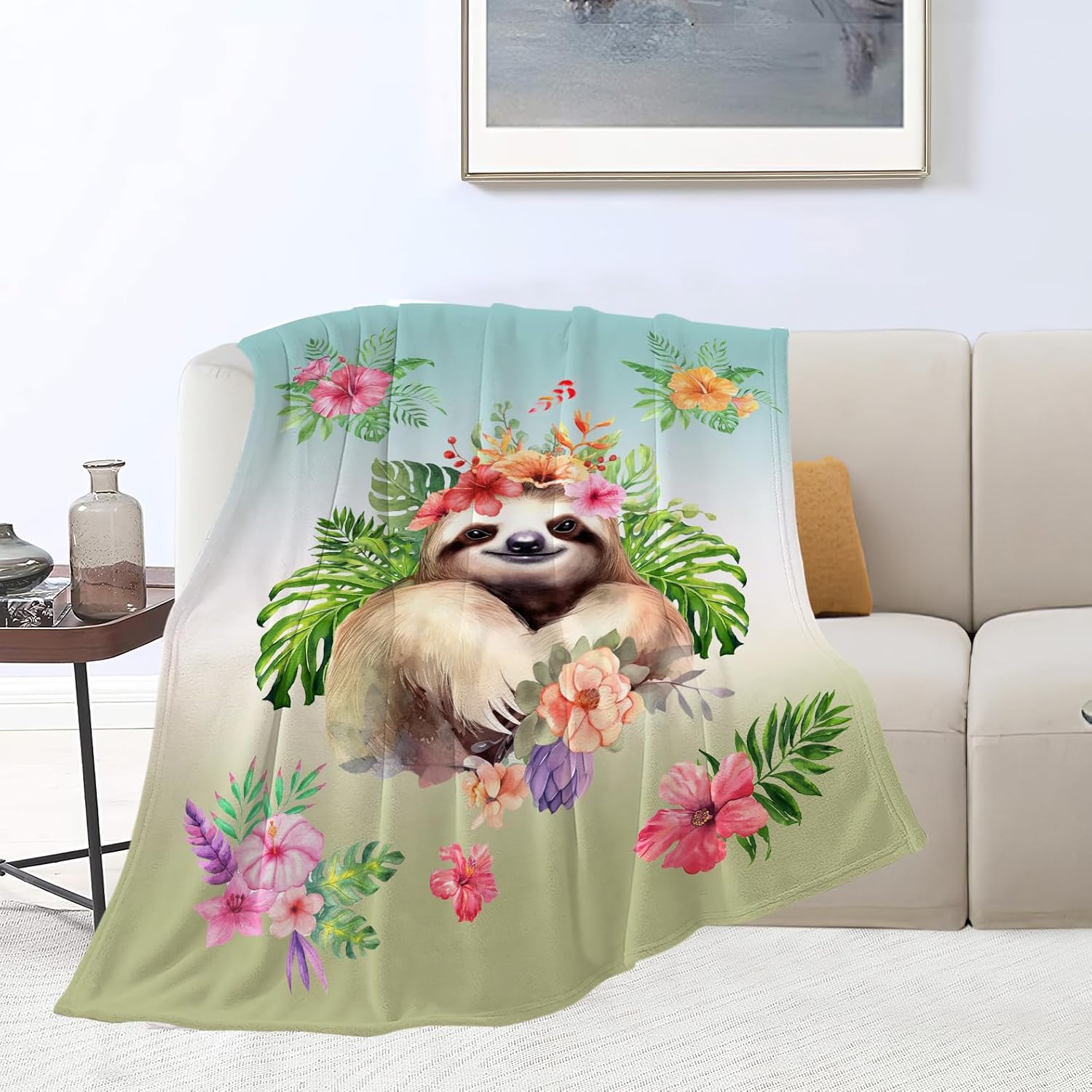 Sloth Blanket Soft Cozy Sloth Fleece Throw Blanket Fluffy