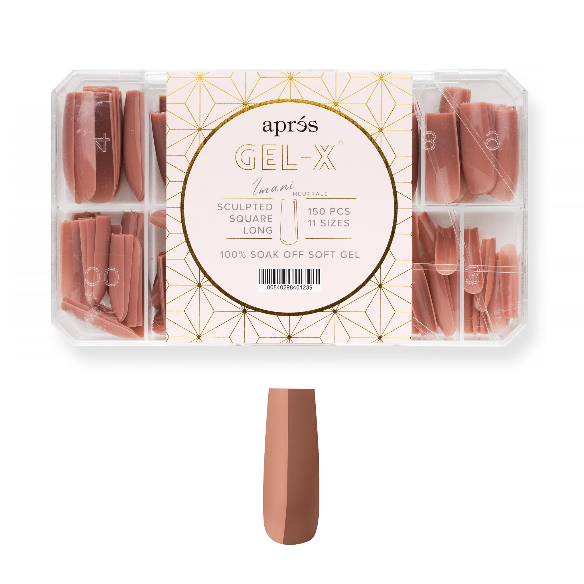 Amazon.com: Apres Neutrals Gel-X Imani Box Of Nail Tips, 11 Sizes
