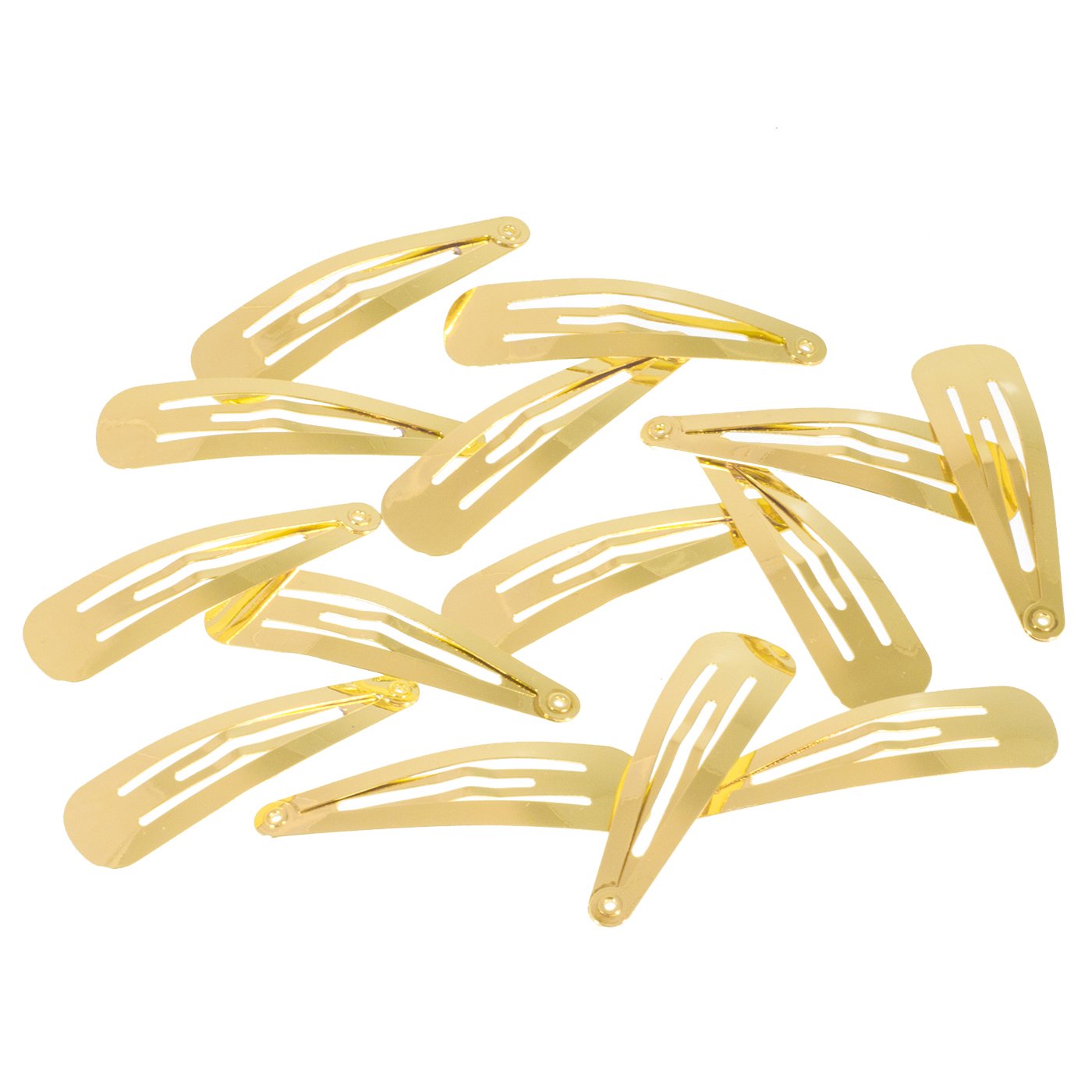 Haarallerliebst Regular Length Hair Clips for Kids & Women, Pack of 14 in Shiny Gold (5 cm) with White Storage Box - Image 3