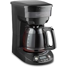 Hamilton Beach 12 Cup Programmable Drip Coffee Maker | Regular &amp; Bold Brew Options | Auto Pause and Pour | Glass Carafe | Black Stainless | 46293J