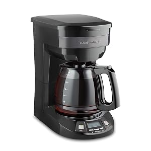 Hamilton Beach 12 Cup Programmable Drip Coffee Maker with 3 Brew Options Glass Carafe Auto Pause and Pour