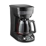 Hamilton Beach 12 Cup Programmable Drip Coffee Maker with 3 Brew Options, Glass Carafe, Auto Pause and Pour, Black Stainless (46293)