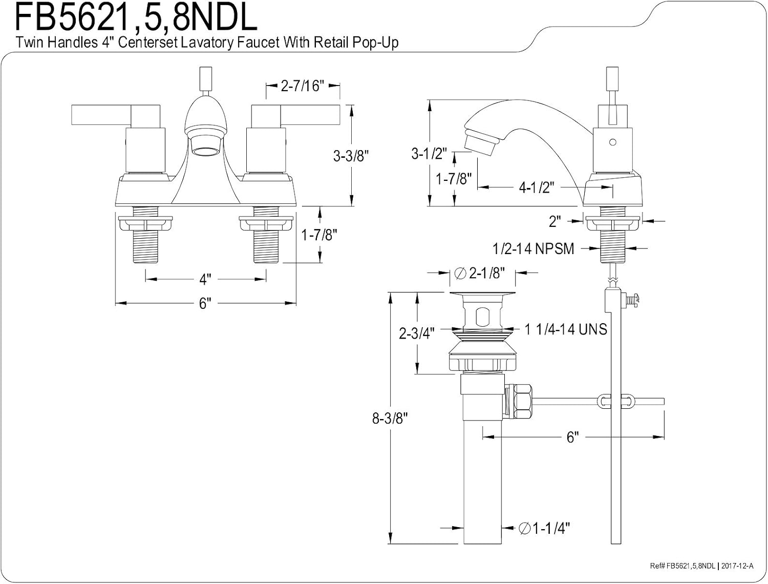 Get Special Price Kingston Brass FB5621NDL NuvoFusion 4 Centerset Bathroom Faucet, 4-1/2 in Spout Reach, Polished Chrome Top Brands Kingston Brass FB5621NDL NuvoFusion 4 Centerset Bathroom Faucet, 4-1/2 in Spout Reach, Polished Chrome