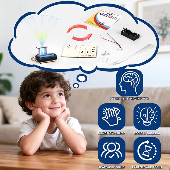 6 Set STEM Science Kits for Kids Age 6-8 8-12, Fiber Optic Light Craft Kits